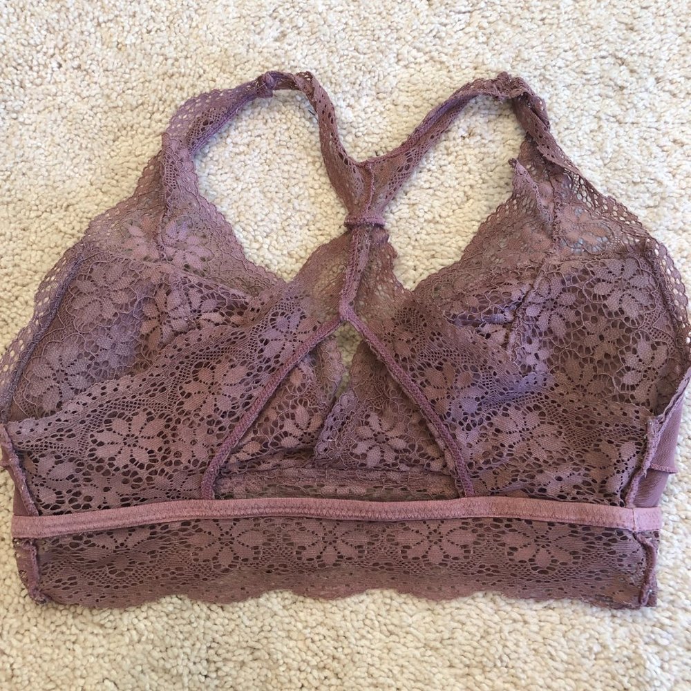 Aerie Racerback Lace Padded Wireless Bralette Size X-Small - Picture 9 of 11